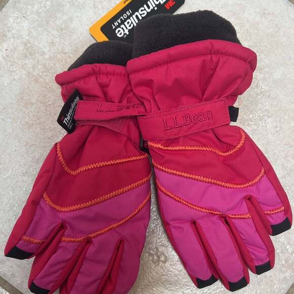 LL Bean Snow Ski Snowboard Gloves Youth Size XS Purple Gray Thinsulate - Picture 1 of 4